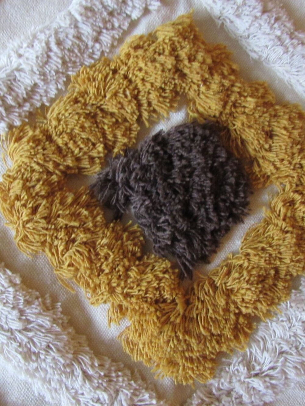 Chenille Trimmed Accent Pillow Cover White Rust Orange Ivory Gray Tassels 19x12